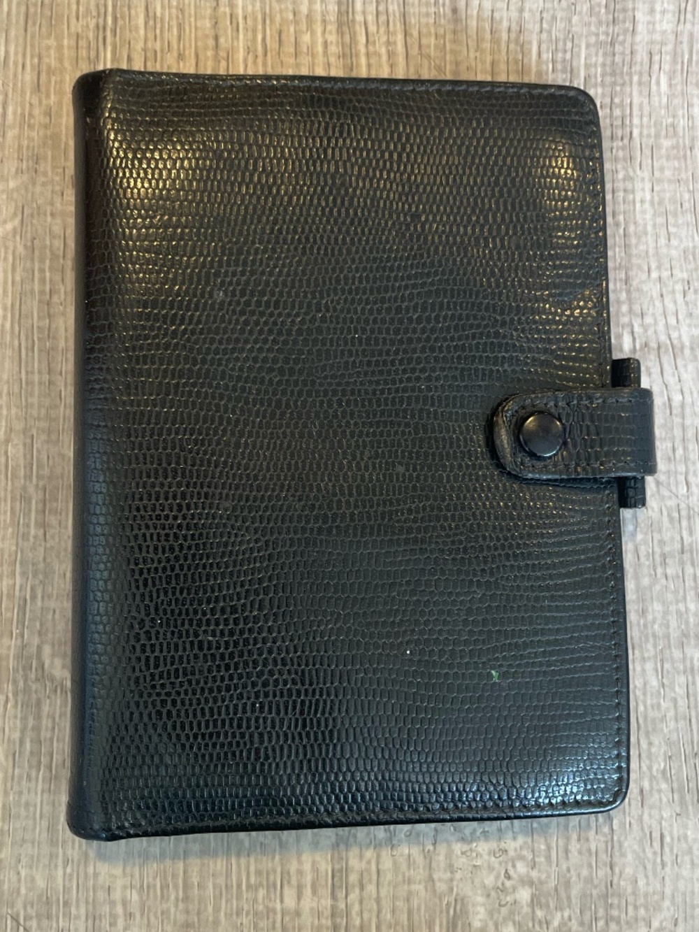 Vintage 90s Filofax Pocket Organizer 4-Ring Planner Binder | Black Lizard Print